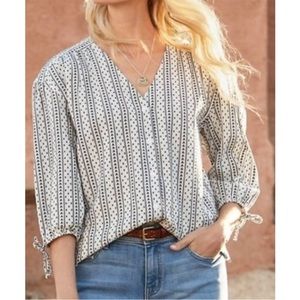 Garnet Hill Artful-Weave Embroidered Organic Cotton Blouse 12